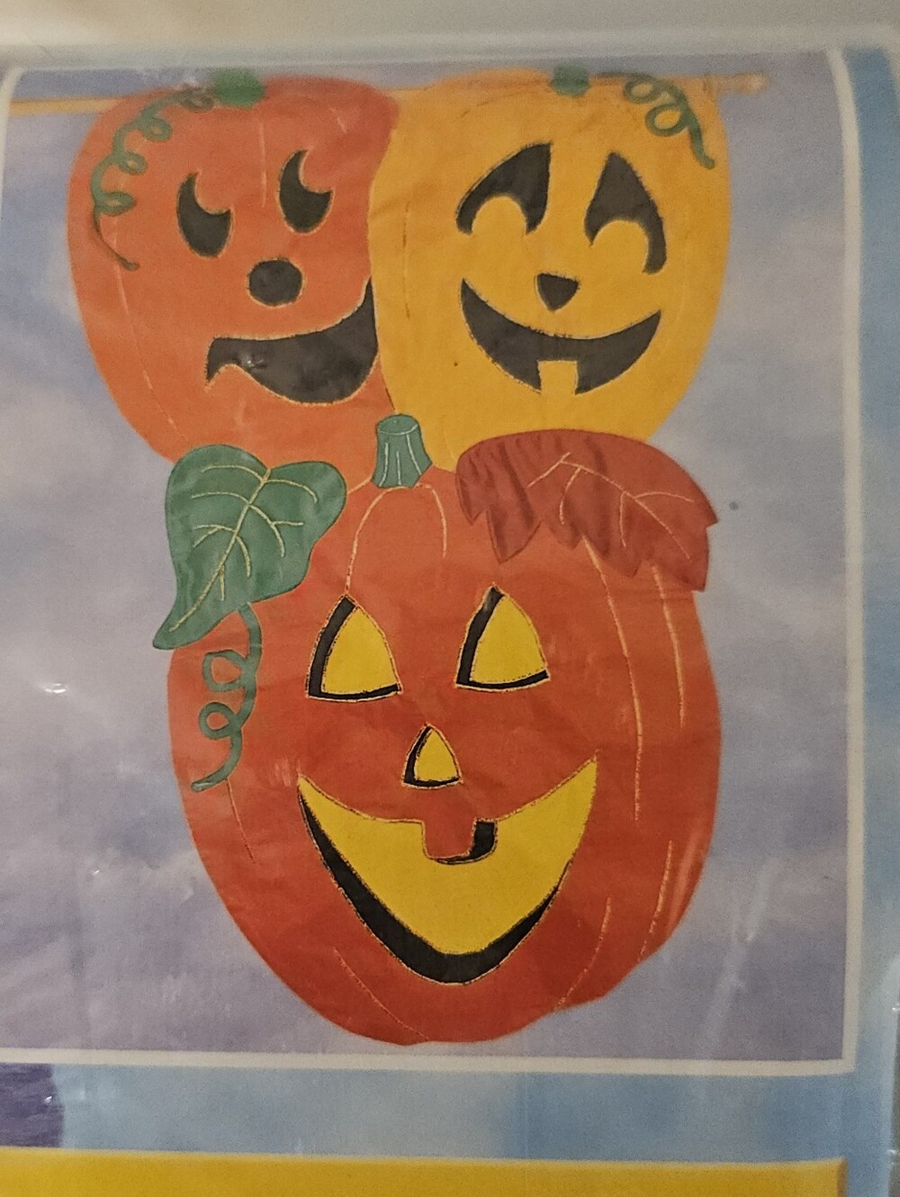 Halloween Jack O'Lantern Trio Large Size Pole Flag